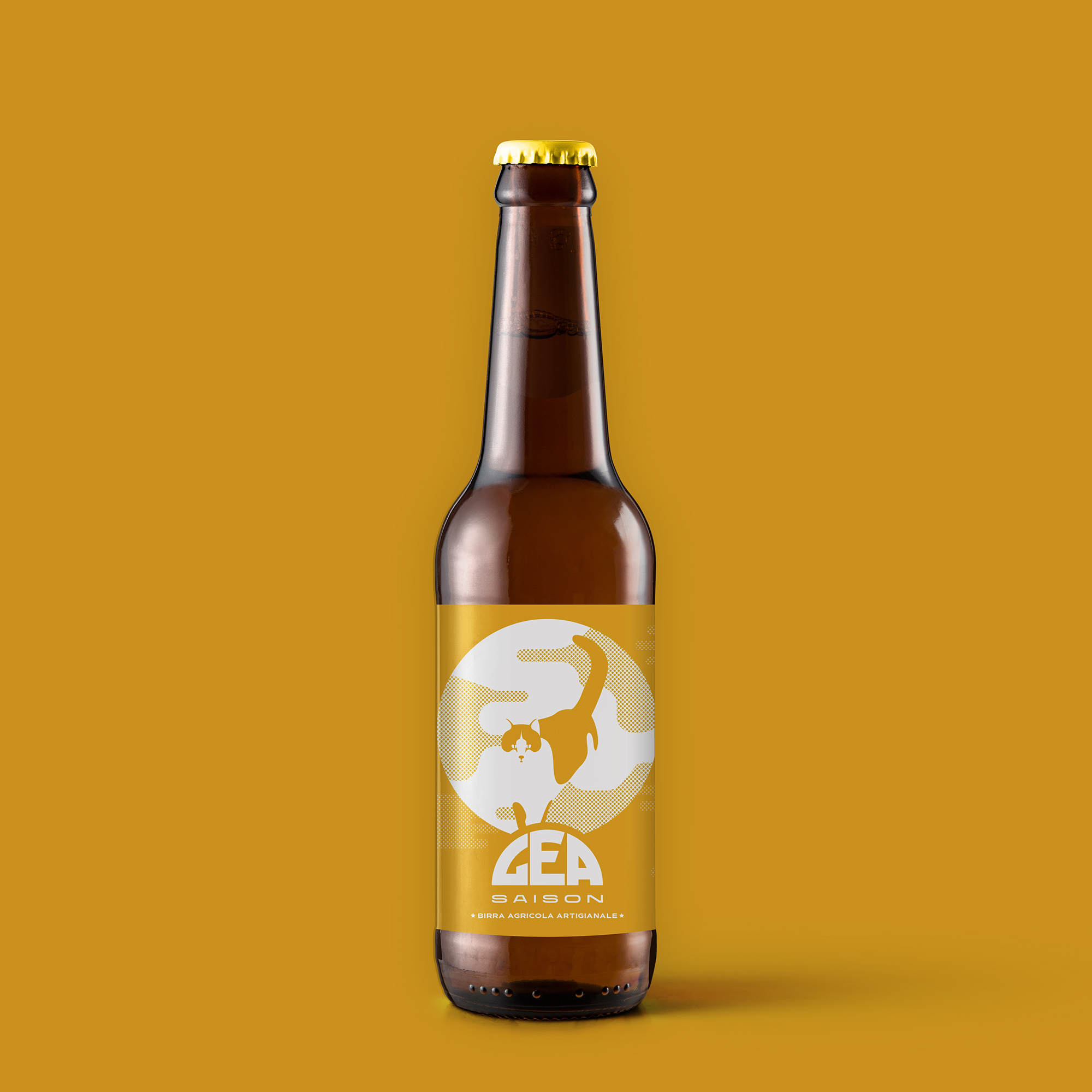 bottiglia ed etichetta birra gea tenuta la fiera