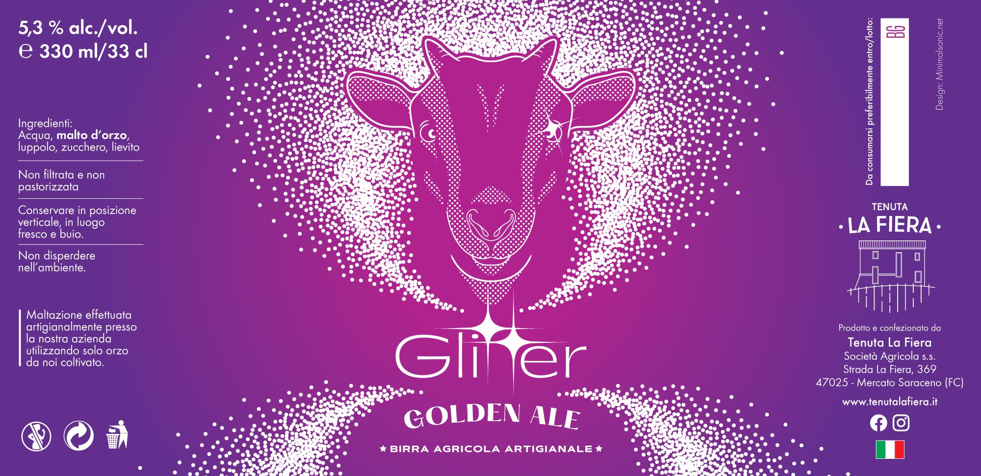 etichetta birra glitter tenuta la fiera