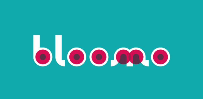 logo bloomo fondo azzurro tiffany