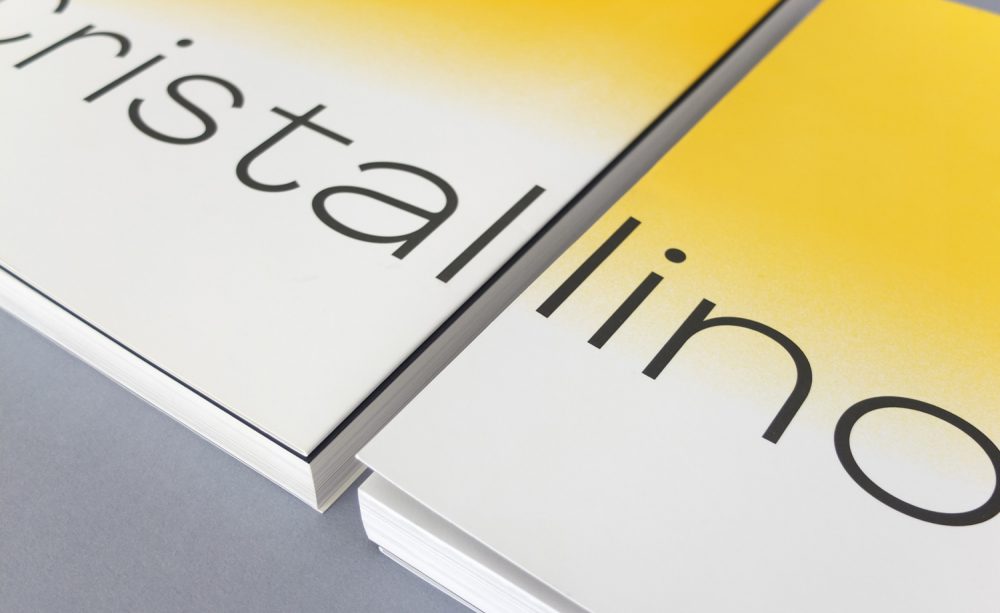 copertina catalogo cristallino con titolo fronte e retro