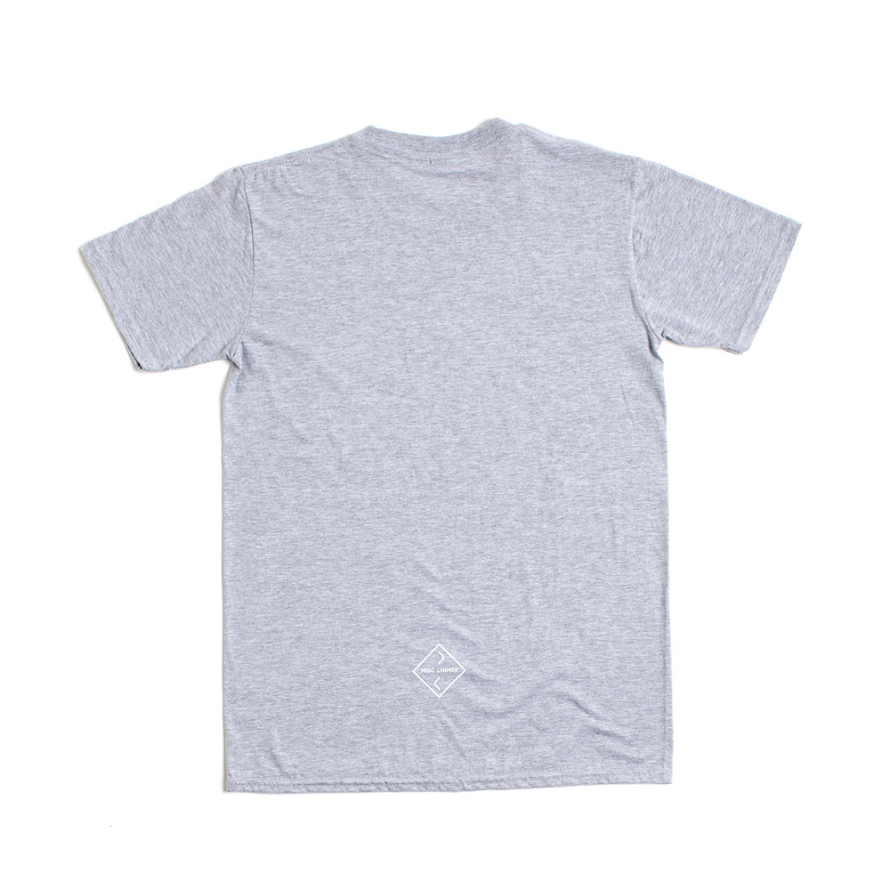 maglietta grigia con grafica dimensioni fogli iso tretro