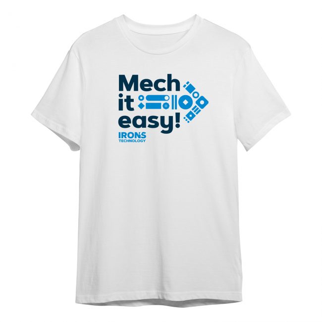 maglietta bianca grafica 2 iron's technology