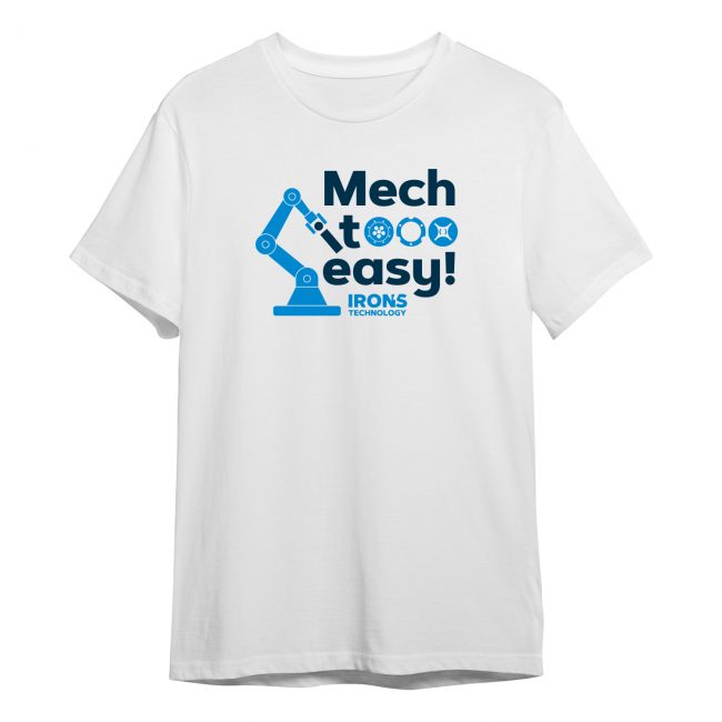 maglietta bianca grafica 1 iron's technology
